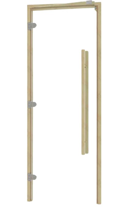 Clear Red Cedar Frame Door, Straight Handle, Clear Glass, 690×1890 mm (27 1/8″ x 74 3/8″)